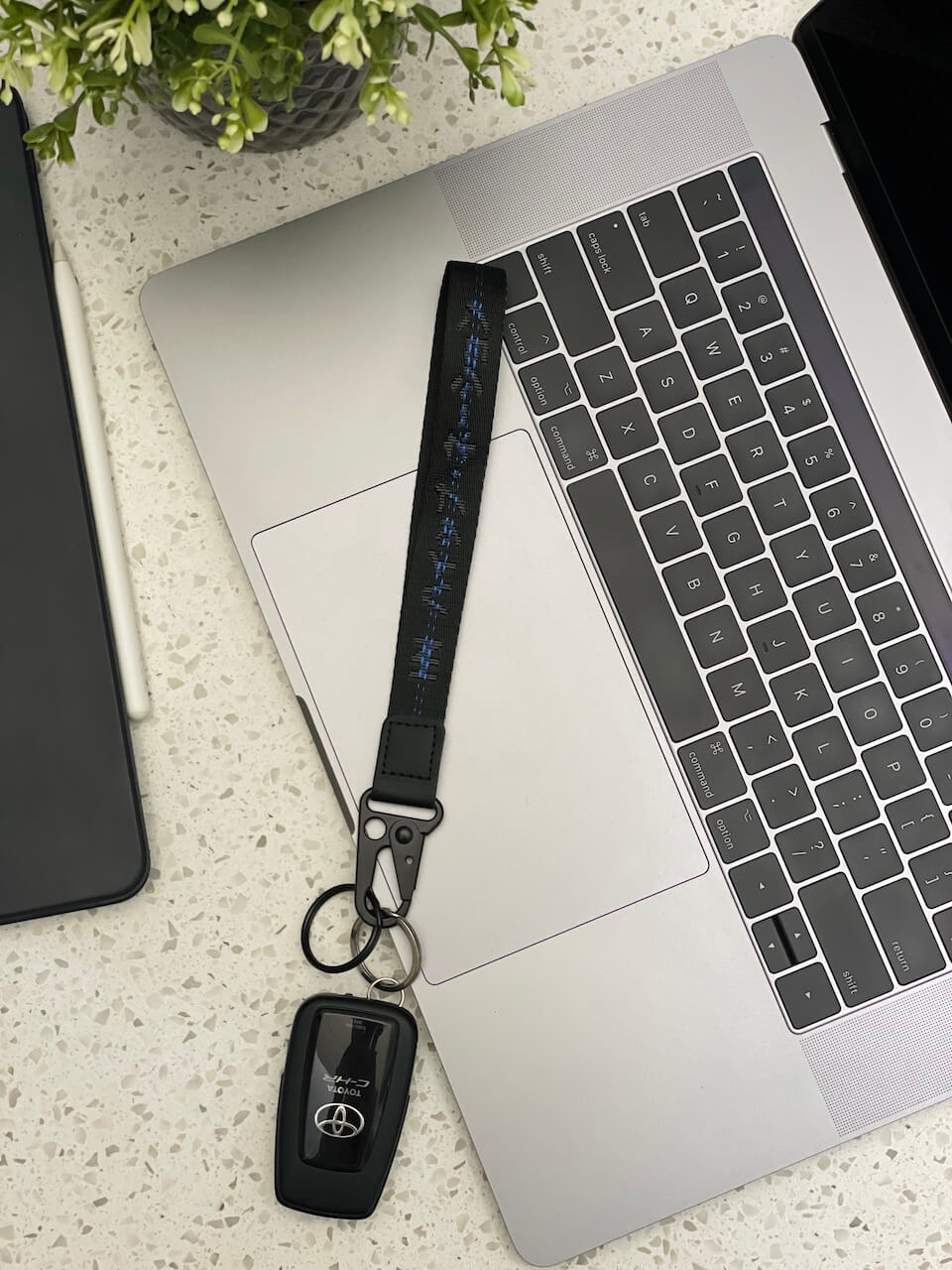 Sapphire Striped Lanyard Keychain - Hype Nation